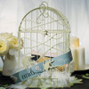 Decorative Birdcage w/Birds in Flight - Ivory - Centerpiece, Wishing Well