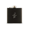 Personalized Black Hip Flask - Stacked Monogram