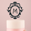 Classic Monogram Cake Topper - Black Acrylic