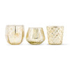 Mercury Glass Candle Holders Set in Gold - Bud Vases