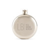 Personalized Round Flask in Silver - Modern Logo