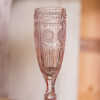 Vintage Flute - Pressed Glass - Blush Pink