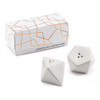 Geometric Salt and Pepper Shakers Favors - White Porcelain