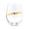 Groomsman Stemless Wine Glass in Gold