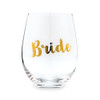 Bride Stemless Wine Glass in Gold