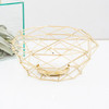 Gold Geometric Candle Holder - Modern Centerpiece 