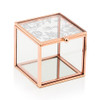Glass Jewelry Box with Rose Gold - Modern Floral