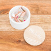 Round Wooden Keepsake Box - Script Font 