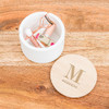 Round Wooden Keepsake Box - Modern Serif 