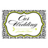 Wedding Directional Sign - Love Bird Damask - Candy Apple Green