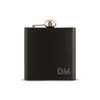 Personalized Black Hip Flask - Outlined Monogram - Groomsman Gift