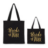 Bridesmaid Tote Bag - Bride Tribe - Metallic Gold Print