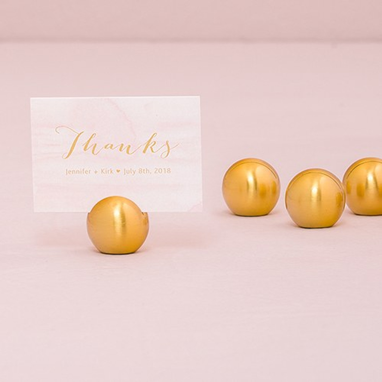 gold place card holders for weddings