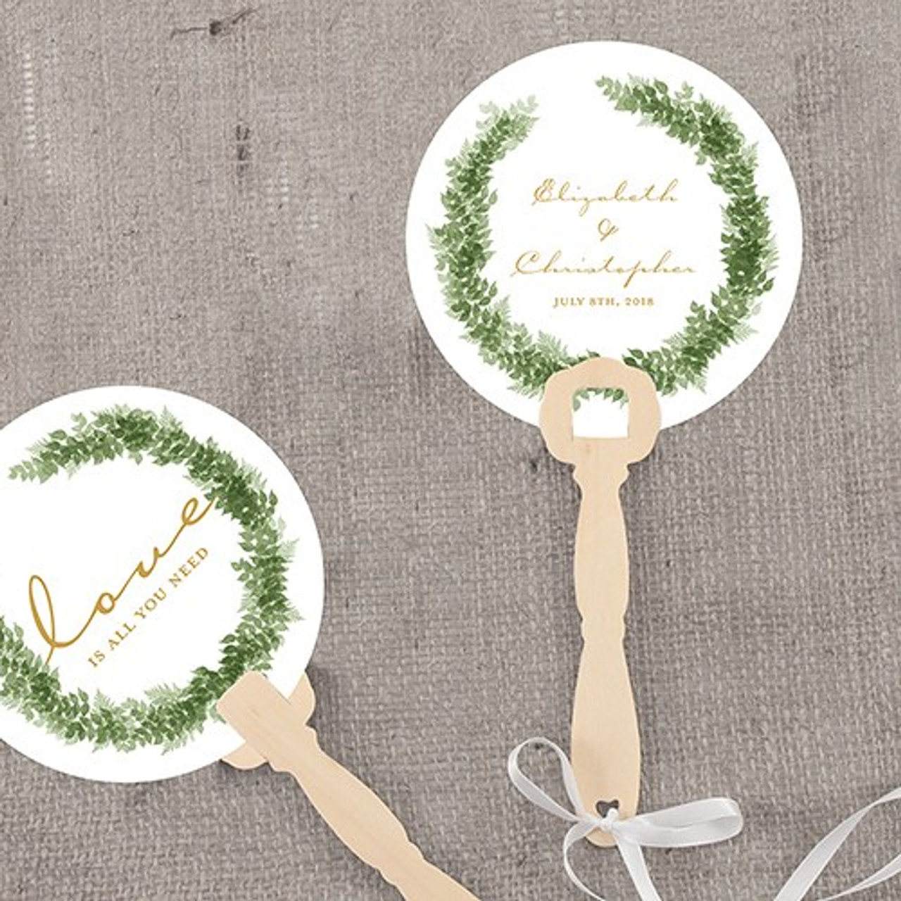 Personalized Hand Fans Personalized Wedding Fans Love Wreath