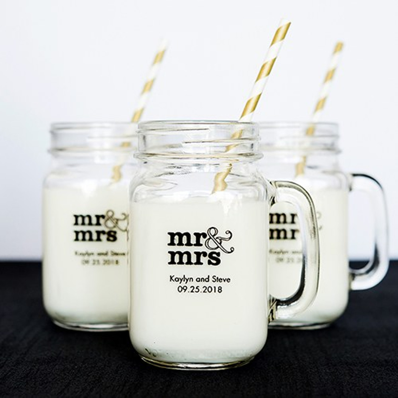 Personalized Printed Mason Jar Mug Favors