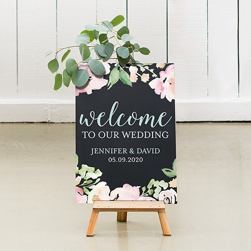 Chalkboard Wedding Sign - Welcome Floral  Chalkboard Wedding Sign - Welcome Floral