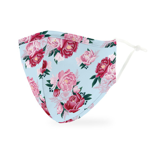 Print Protective Face Mask - Women - Blue Floral Print Protective Face Mask - Women - Blue Floral