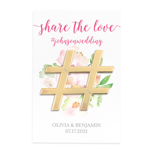Gold Hashtag Bottle Opener Wedding Favor - Share the Love Gold Hashtag Bottle Opener Wedding Favor - Share the Love