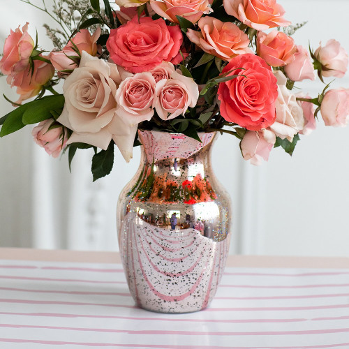 Mercury Glass Vases in Rose Gold - Centerpiece Mercury Glass Vases in Rose Gold - Centerpiece