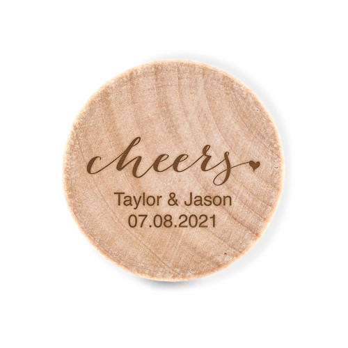 Wooden Bottle Stopper Favors - Cheers  Wooden Bottle Stopper Favors - Cheers