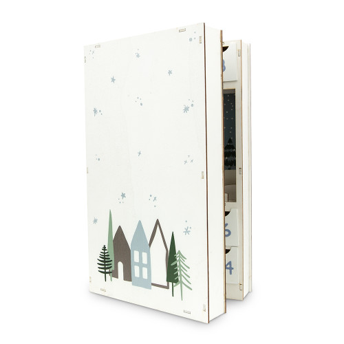 White Wooden Advent Calendar - Cottages White Wooden Advent Calendar - Cottages