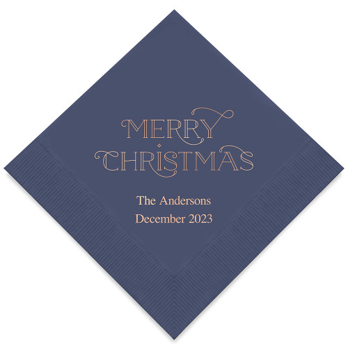 Personalized Holiday Napkins - Midnight Merry Christmas Personalized Holiday Napkins - Midnight Merry Christmas