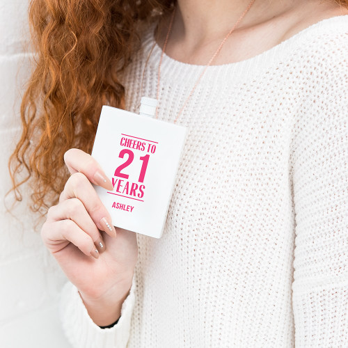 Personalized Flask - Stainless - Anniversary/Birthday Print