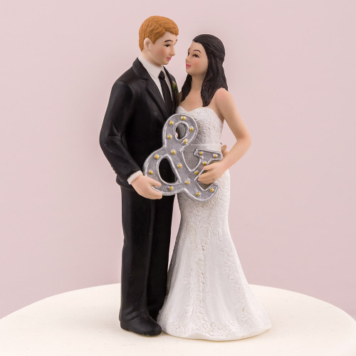 Romantic Wedding Cake Topper - Porcelain - Bride & Groom - Ampersand Romantic Wedding Cake Topper - Porcelain - Bride & Groom - Ampersand