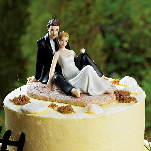 Beach Wedding Cake Topper - Unique - Romantic - Bride & Groom - Lounging Beach Wedding Cake Topper - Unique - Romantic - Bride & Groom - Lounging