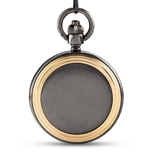 Gunmetal Pocket Watch with Gold Frame Gunmetal Pocket Watch with Gold Frame