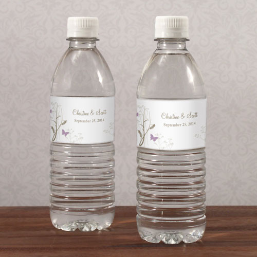 Personalized Water Bottle Labels - Butterfly Romance Personalized Water Bottle Labels - Butterfly Romance