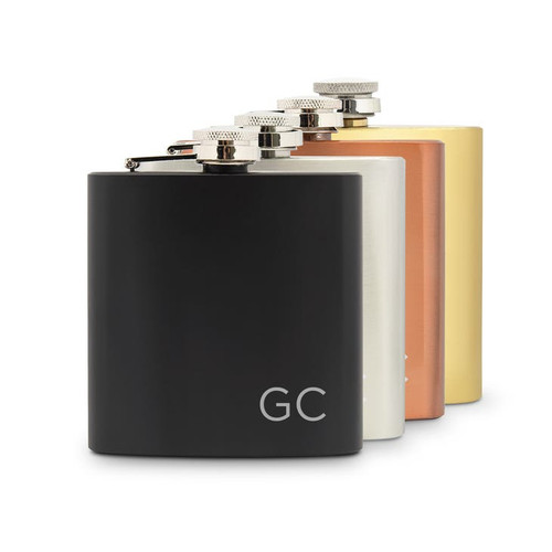 Personalized Black Hip Flask - Initials - Groomsmen Gift Personalized Black Hip Flask - Initials - Groomsmen Gift