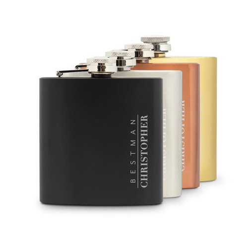 Personalized Black Hip Flask - Groomsman Gift - Vertical Best Man Personalized Black Hip Flask - Groomsman Gift - Vertical Best Man