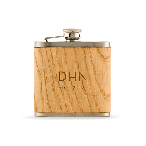 Personalized Wood Flask - Modern Monogram - Groomsmen Gift Personalized Wood Flask - Modern Monogram - Groomsmen Gift