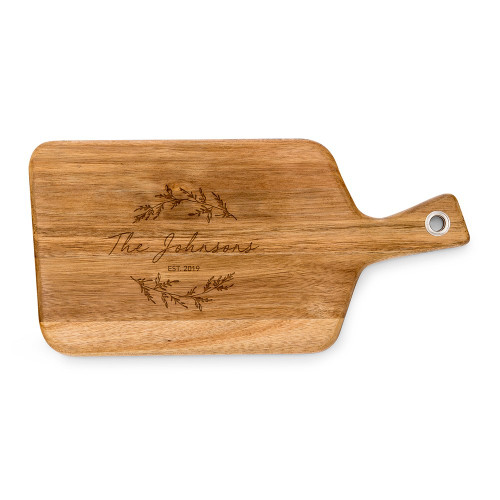Personalized Cutting Board with Handle - Wood - Signature Personalized Cutting Board with Handle - Wood - Signature