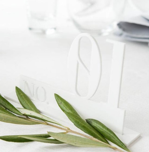 Acrylic Table Numbers - White, Black - Wedding - Double Digit Acrylic Table Numbers - White, Black - Wedding - Double Digit