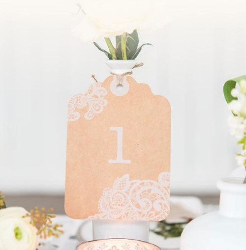 Table Number Cards - Wedding Reception - Kraft Tag - Vintage Lace Table Number Cards - Wedding Reception - Kraft Tag - Vintage Lace