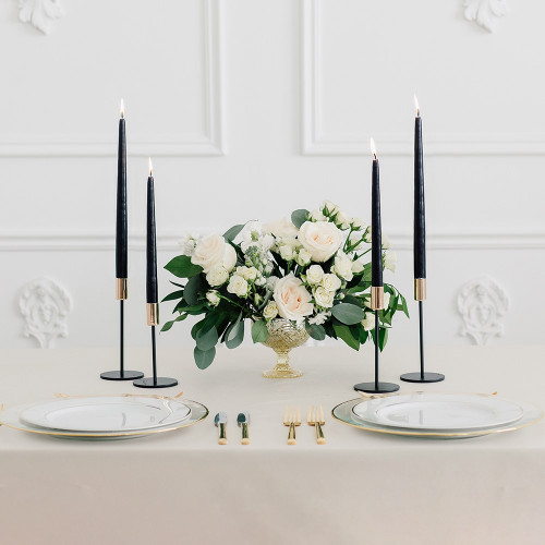 Modern Black Taper Candle Holders with Gold Modern Black Taper Candle Holders with Gold