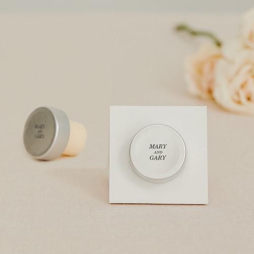 Personalized Bottle Stopper Favors - Metal - Classic Couple Personalized Bottle Stopper Favors - Metal - Classic Couple