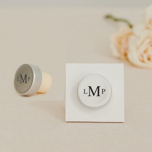 Personalized Bottle Stopper Favors - Metal - Monogram Personalized Bottle Stopper Favors - Metal - Monogram