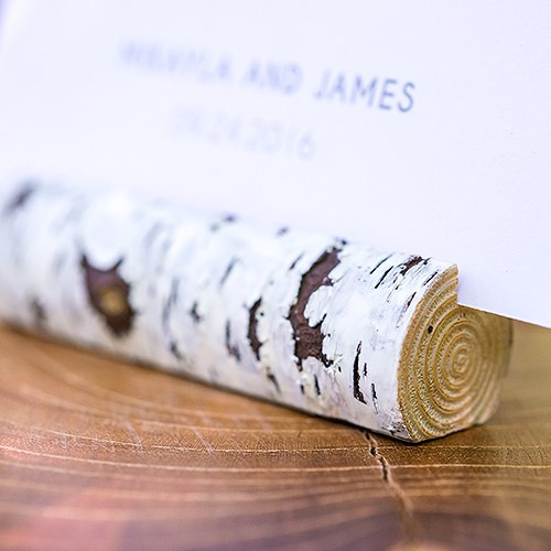 Birch Log Place Card Holders - Woodland Wedding Birch Log Place Card Holders - Woodland Wedding