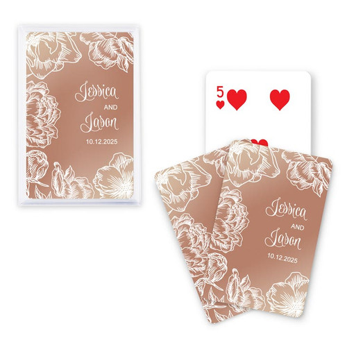 Personalized Metallic Playing Card Favors - Modern Floral Personalized Metallic Playing Card Favors - Modern Floral
