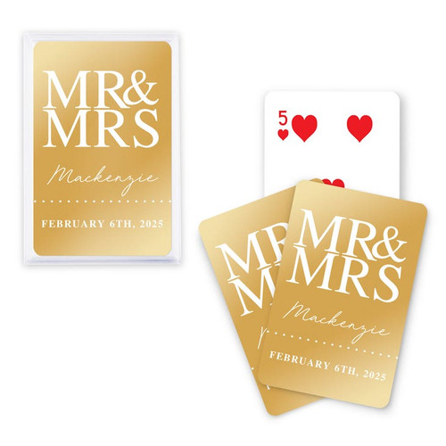Personalized Metallic Playing Card Favors - Mr. & Mrs. Personalized Metallic Playing Card Favors - Mr. & Mrs.