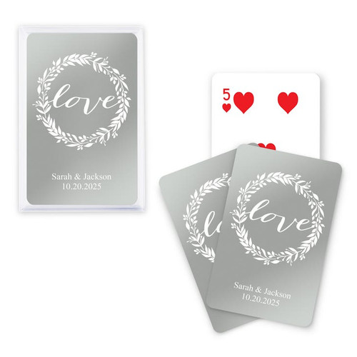 Personalized Metallic Playing Card Favors - Custom - Love Wreath Personalized Metallic Playing Card Favors - Custom - Love Wreath