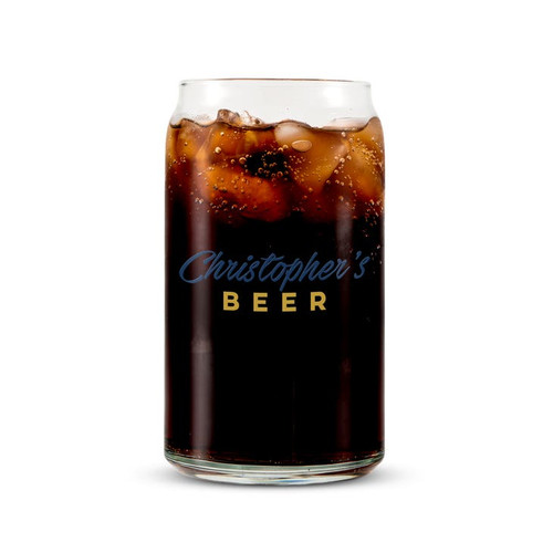Personalized Can Shaped Beer Glass - Drinking Glass - Casual Personalized Can Shaped Beer Glass - Drinking Glass - Casual