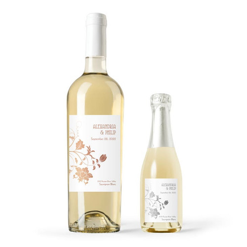Personalized Foil Wine Bottle Labels - Floral Orchestra Personalized Foil Wine Bottle Labels - Floral Orchestra