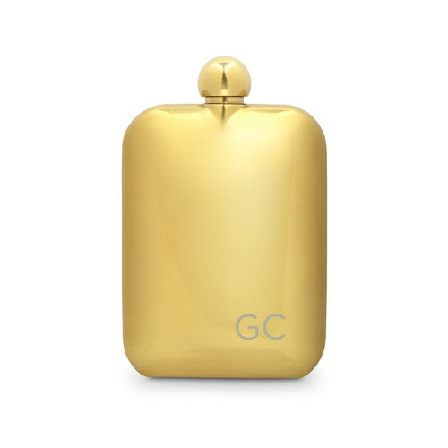 Personalized Gold Round Edged Flask - Groomsman Gift - Initials Personalized Gold Round Edged Flask - Groomsman Gift - Initials