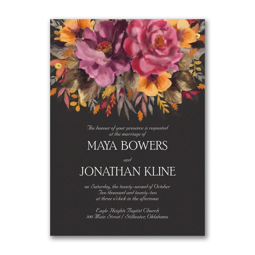 Fall Wedding Invitations - Fall Floral