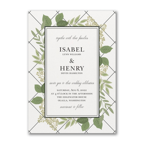 Greenery Wedding Invitations - Lattice Love