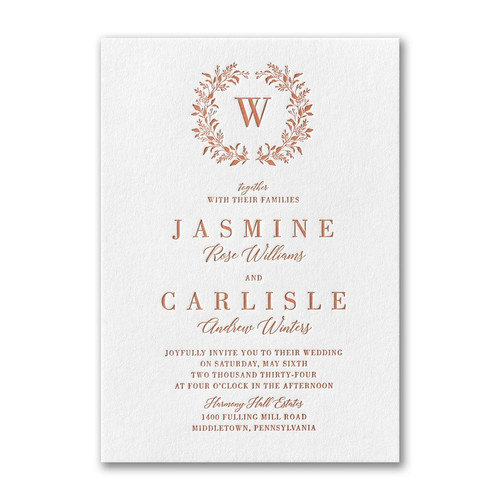Laurel Wreath Wedding Invitations - Leafy Circlet